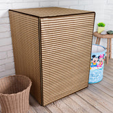 Kuber Industries Washing Machine Cover | Mini Check Print Washing Machine Cover | Soft PVC | Front Load Washing Machine Cover | Brown